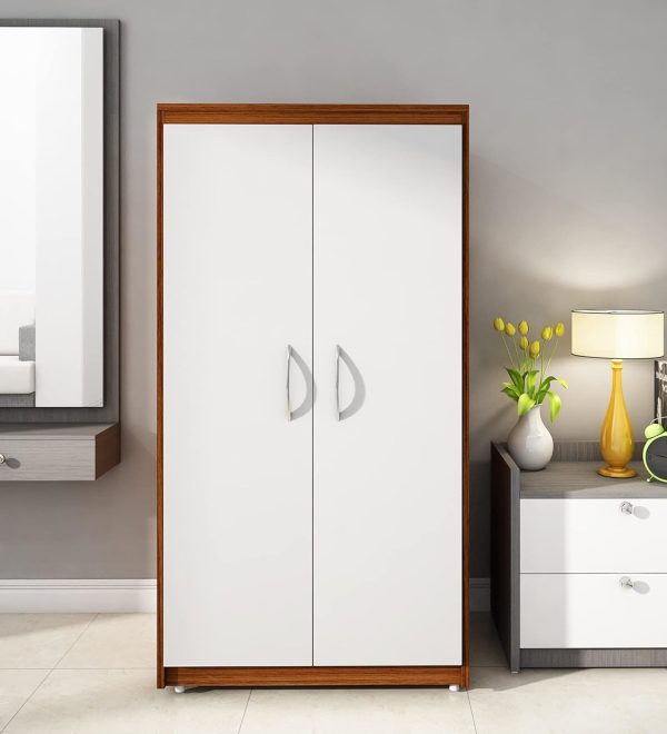 Engineered Wood Moisture Resistant Classic Walnut & Frosty White Almirah