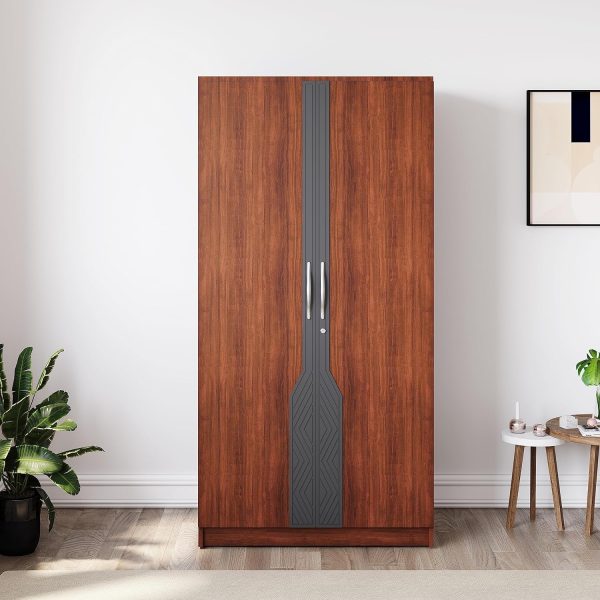 Wooden Two Door Almirah with Drawer & 2 Shelves Storage for Home