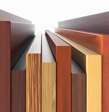 a close-up of different colored wood