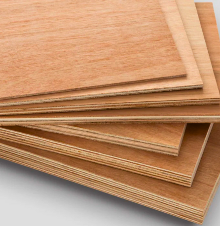 a stack of plywood boards
